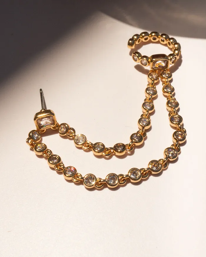 Luv Aj Earrings The Chloe Chain Ear Cuff Set Luv Aj Earrings The Chloe Chain Ear Cuff Set