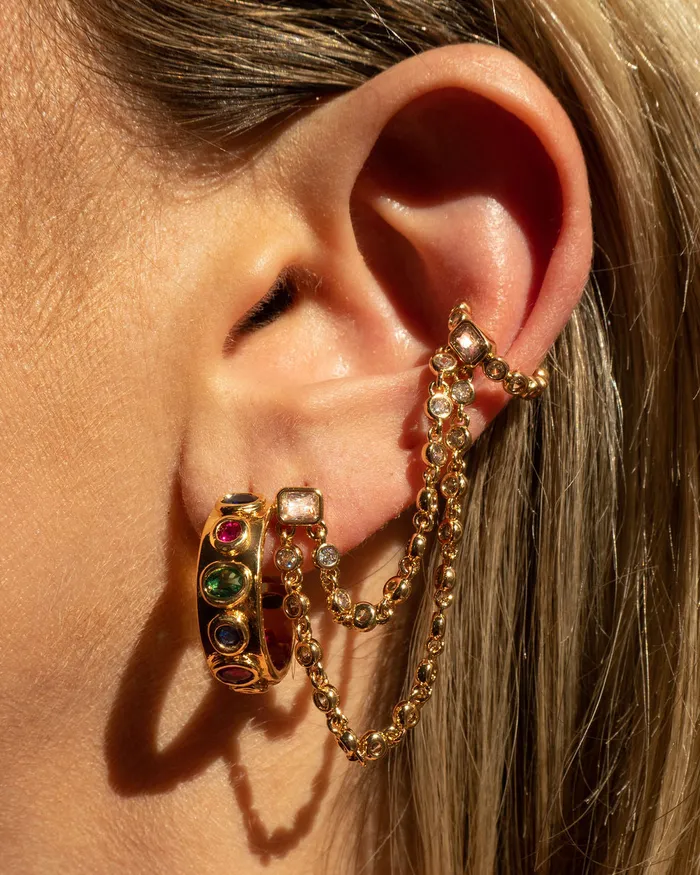 Luv Aj Earrings The Chloe Chain Ear Cuff Set Luv Aj Earrings The Chloe Chain Ear Cuff Set