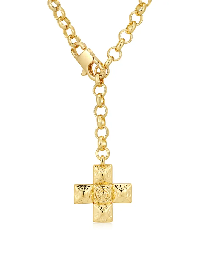 Luv Aj Necklaces Molten Cross Pendant Necklace Gold