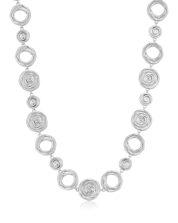 Luv Aj Necklaces Rosette Coil Link Necklace Silver