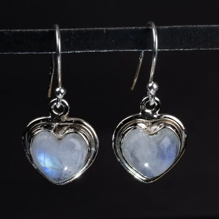 Moonstone Earrings 10x10mm 925 Silver InnerVision Crystals Earrings