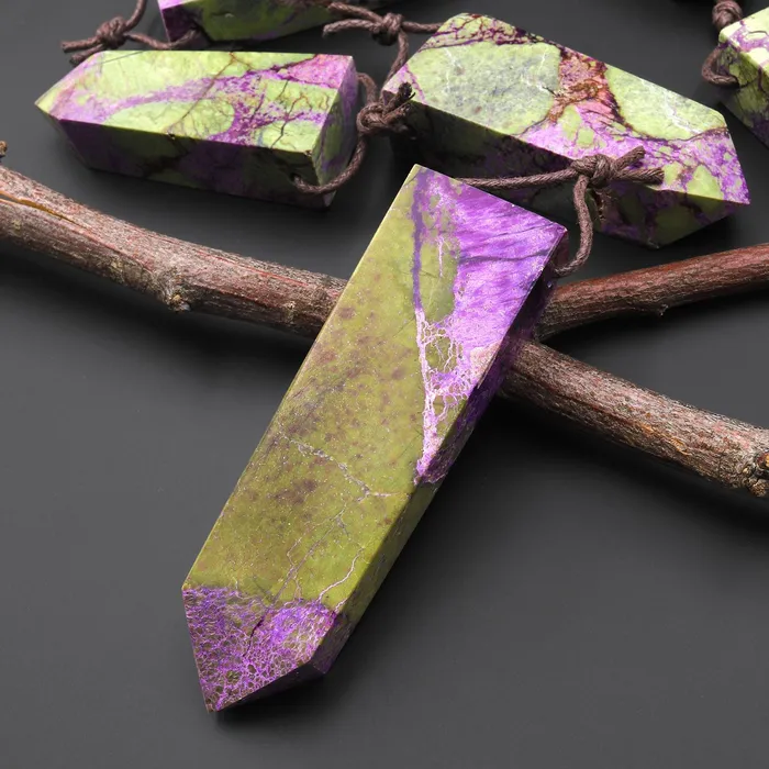 Natural Atlantisite Stichtite Pendant Side Drilled Crystal Point Gemstone Pendulum A9 Intrinsic Trading Necklaces Natural Atlantisite Stichtite Pendant Side Drilled Crystal Point Gemstone Pendulum A9 Intrinsic Trading Necklaces