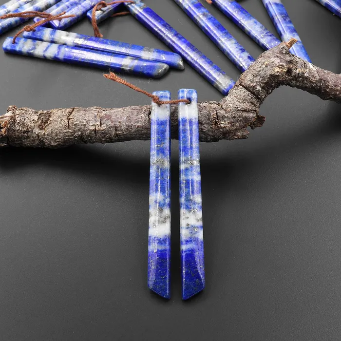 Natural Blue Lapis Earring Pair Modern Long Beveled Rectangle Spike Matched Gemstone Beads A8 Intrinsic Trading Earrings Natural Blue Lapis Earring Pair Modern Long Beveled Rectangle Spike Matched Gemstone Beads A8 Intrinsic Trading Earrings