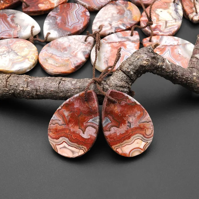 Natural Laguna Lace Agate Flat Teardrop Earring Drilled Matched Gemstone Bead Pair A5 Intrinsic Trading Earrings Natural Laguna Lace Agate Flat Teardrop Earring Drilled Matched Gemstone Bead Pair A5 Intrinsic Trading Earrings
