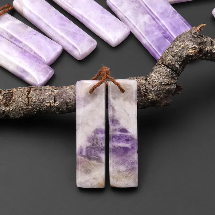 Natural Lilac Amethyst Earring Pair Rectangle Matched Gemstone Beads A1 Intrinsic Trading Earrings Natural Lilac Amethyst Earring Pair Rectangle Matched Gemstone Beads A1 Intrinsic Trading Earrings