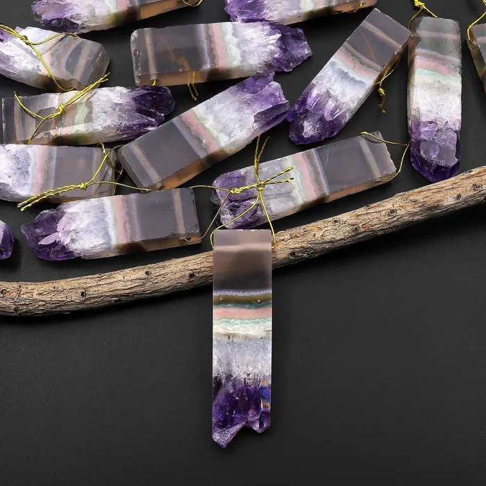 Natural Purple Amethyst Stalactite Long Thin Rectangle Pendant Side Drilled Focal Bead A1 Intrinsic Trading Necklaces Natural Purple Amethyst Stalactite Long Thin Rectangle Pendant Side Drilled Focal Bead A1 Intrinsic Trading Necklaces