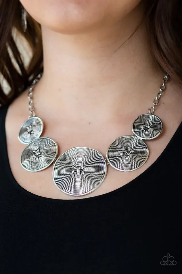 Necklaces All Eyes On U Jewelry Paparazzi Accessories Deserves A Medal Silver Paparazzi Necklace