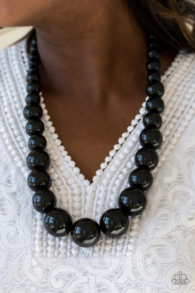 Necklaces All Eyes On U Jewelry Paparazzi Accessories Paparazzi Wooden NecklaceEffortlessly Everglades Black