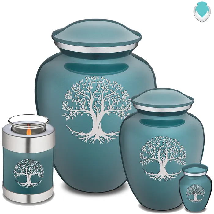 Necklaces GetUrns Candle Holder Embrace Teal Tree of Life Cremation Urn