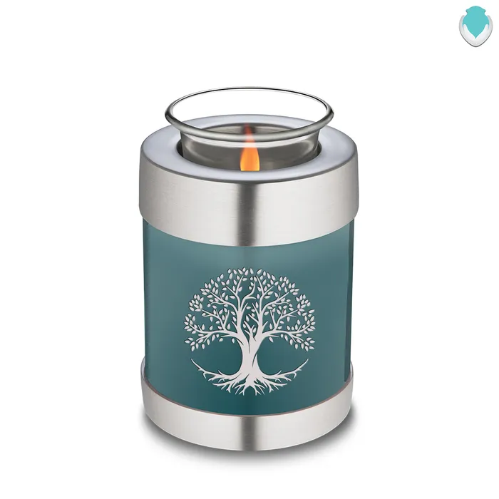 Necklaces GetUrns Candle Holder Embrace Teal Tree of Life Cremation Urn