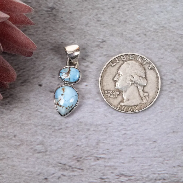 Necklaces InnerVision Crystals Golden Hill Turquoise Pendant 315 g 29x10mm 925 Silver