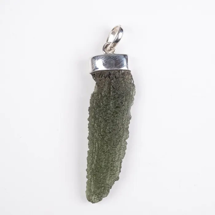 Necklaces InnerVision Crystals Moldavite Pendant 545 g 55x12mm 925 Silver