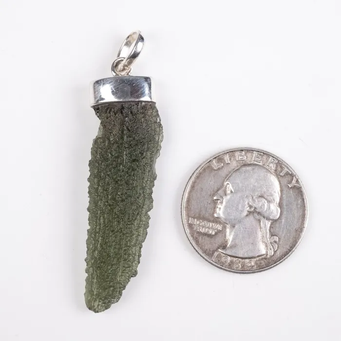Necklaces InnerVision Crystals Moldavite Pendant 545 g 55x12mm 925 Silver