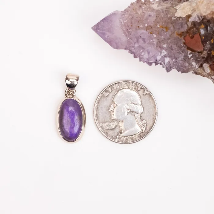 Necklaces InnerVision Crystals Sugilite Pendant 348 g 26x11mm 925 Silver