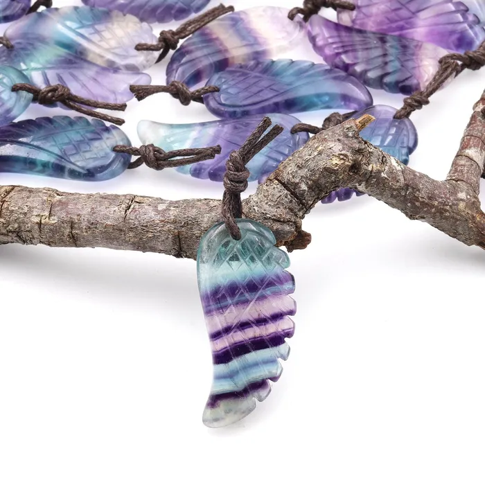 Necklaces Intrinsic Trading AAA Hand Carved Natural Purple Green Fluorite Angel Wing Pendant Bead Drilled Gemstone A3 Necklaces Intrinsic Trading AAA Hand Carved Natural Purple Green Fluorite Angel Wing Pendant Bead Drilled Gemstone A3