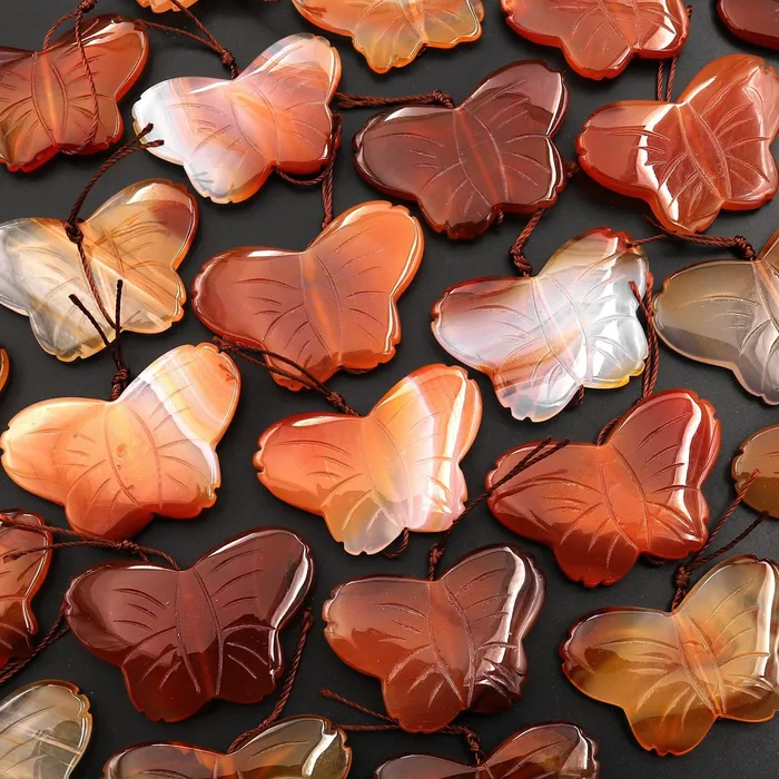 Necklaces Intrinsic Trading Hand Carved Natural Carnelian Butterfly Pendant Vertically Drilled Gemstone Bead One of a Kind Necklaces Intrinsic Trading Hand Carved Natural Carnelian Butterfly Pendant Vertically Drilled Gemstone Bead One of a Kind