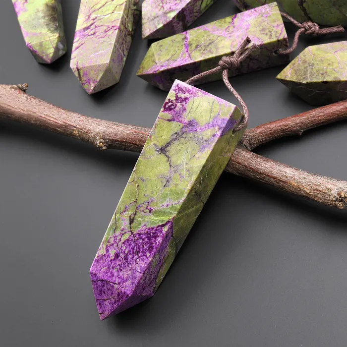 Necklaces Intrinsic Trading Natural Atlantisite Stichtite Pendant Side Drilled Crystal Point Gemstone Pendulum A3 Necklaces Intrinsic Trading Natural Atlantisite Stichtite Pendant Side Drilled Crystal Point Gemstone Pendulum A3