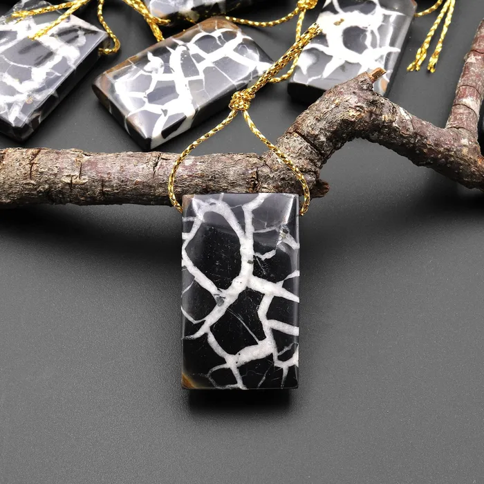 Necklaces Intrinsic Trading Natural Septarian Fossil Rectangle Pendant Top Side Drilled Gemstone Necklaces Intrinsic Trading Natural Septarian Fossil Rectangle Pendant Top Side Drilled Gemstone