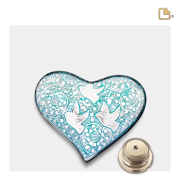 Necklaces LoveUrns Heart Soaring Doves Cremation Urn