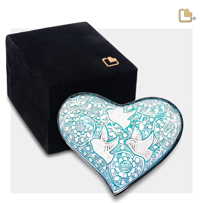 Necklaces LoveUrns Heart Soaring Doves Cremation Urn