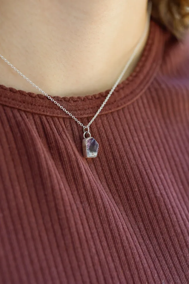 Necklaces Small N Simple Jewelry Geometric Amethyst Necklace Necklaces Small N Simple Jewelry Geometric Amethyst Necklace