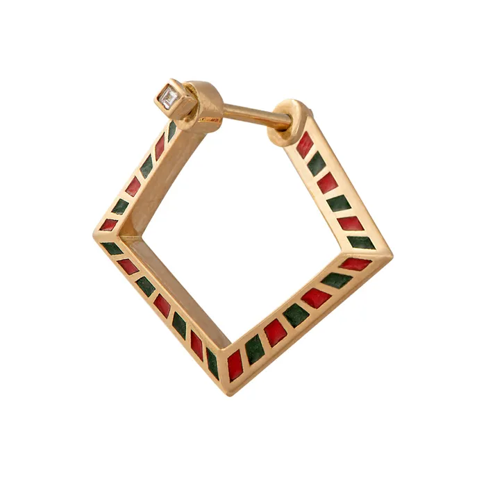 Pentagon Hoop Earrings with a Geometric Pattern ARTEMER Earrings