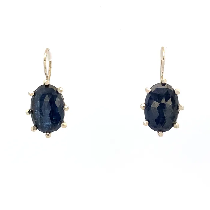 Q Evon Earrings Blue Sapphire Earrings Silver