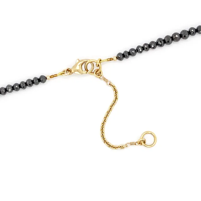 Q Evon Necklaces 14k Black Diamond Beads Adjustable Necklace