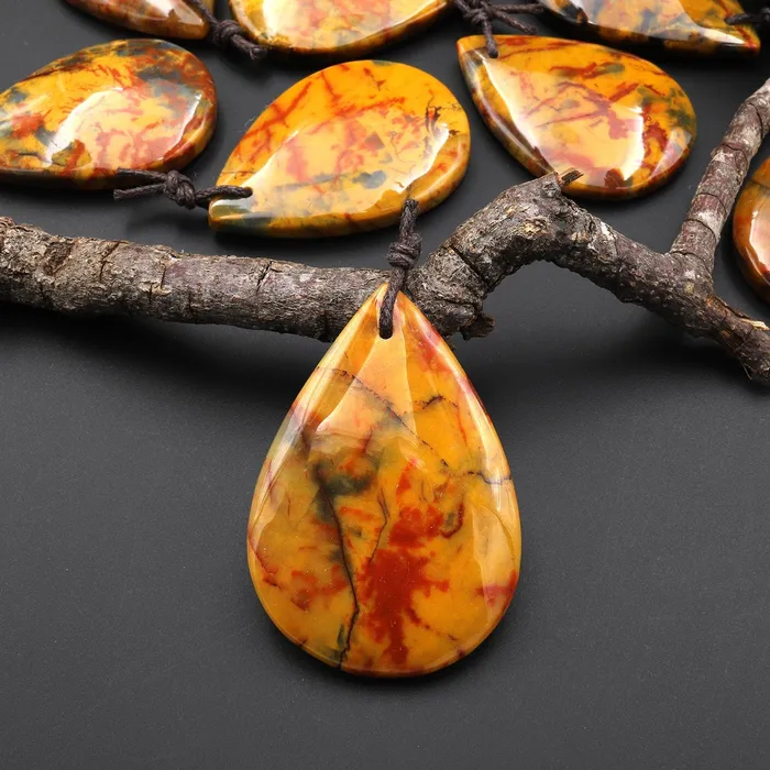 Rare AAA Natural Golden Yellow Red Pietersite Teardrop Pendant Gemstone From South Africa A33 Intrinsic Trading Necklaces Rare AAA Natural Golden Yellow Red Pietersite Teardrop Pendant Gemstone From South Africa A33 Intrinsic Trading Necklaces