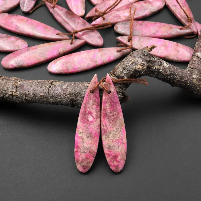 Rare Natural Pink Cobalto Calcite Teardrop Drilled Matched Gemstone Earring Bead Pair A4 Intrinsic Trading Earrings Rare Natural Pink Cobalto Calcite Teardrop Drilled Matched Gemstone Earring Bead Pair A4 Intrinsic Trading Earrings