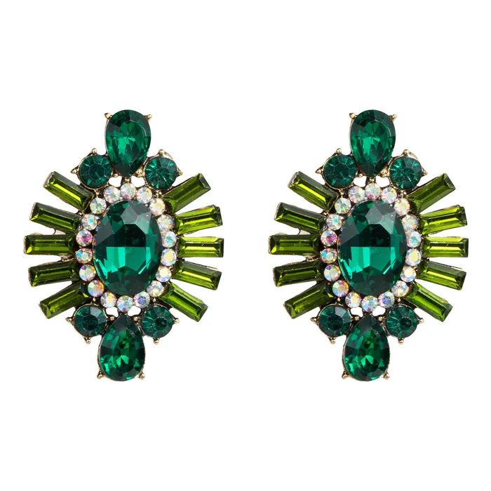 Refined by AnnaKaci Fancy Round Geometric Crystals Earring Studs Earrings Refined by AnnaKaci Fancy Round Geometric Crystals Earring Studs Earrings