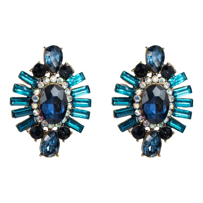 Refined by AnnaKaci Fancy Round Geometric Crystals Earring Studs Earrings Refined by AnnaKaci Fancy Round Geometric Crystals Earring Studs Earrings