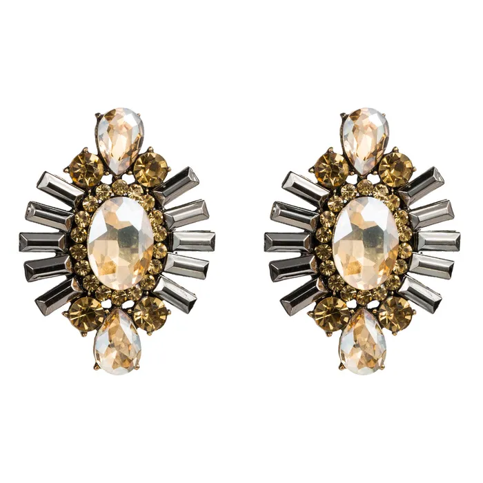 Refined by AnnaKaci Fancy Round Geometric Crystals Earring Studs Earrings Refined by AnnaKaci Fancy Round Geometric Crystals Earring Studs Earrings