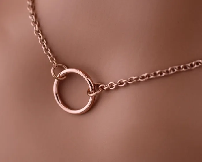 Rose Gold O Captive Collars Earrings