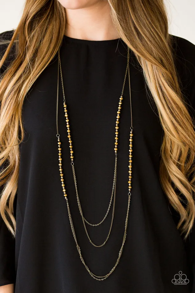 Shimmer Showdown Brass Paparazzi Necklace All Eyes On U Jewelry Paparazzi Accessories Necklaces