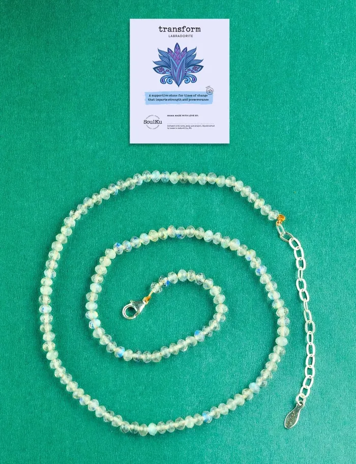 SoulKu Necklaces Labradorite Journey Fully Beaded Necklace for Transform