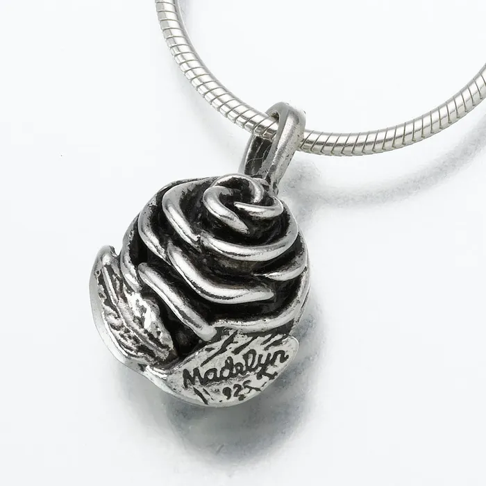 Sterling Silver Rose Pendant Cremation Jewelry Madelyn Necklaces