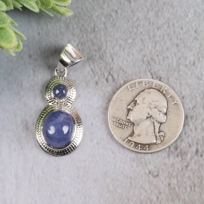 Tanzanite Pendant 485 g 37x15mm 925 Silver InnerVision Crystals Necklaces